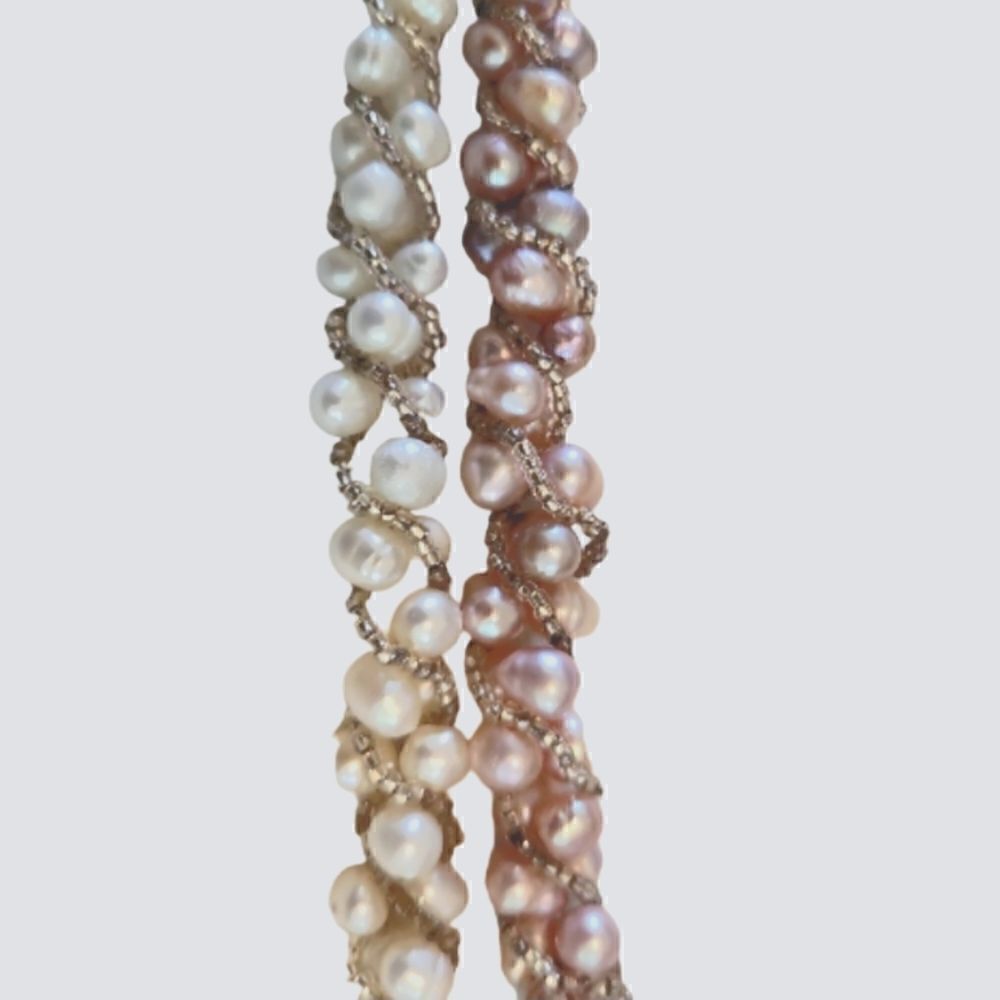 EC FRESHWATER PEARL BRACELETS W/MAGNETIC CLASPS *LOT OF TWO* - Picture 2 of 3